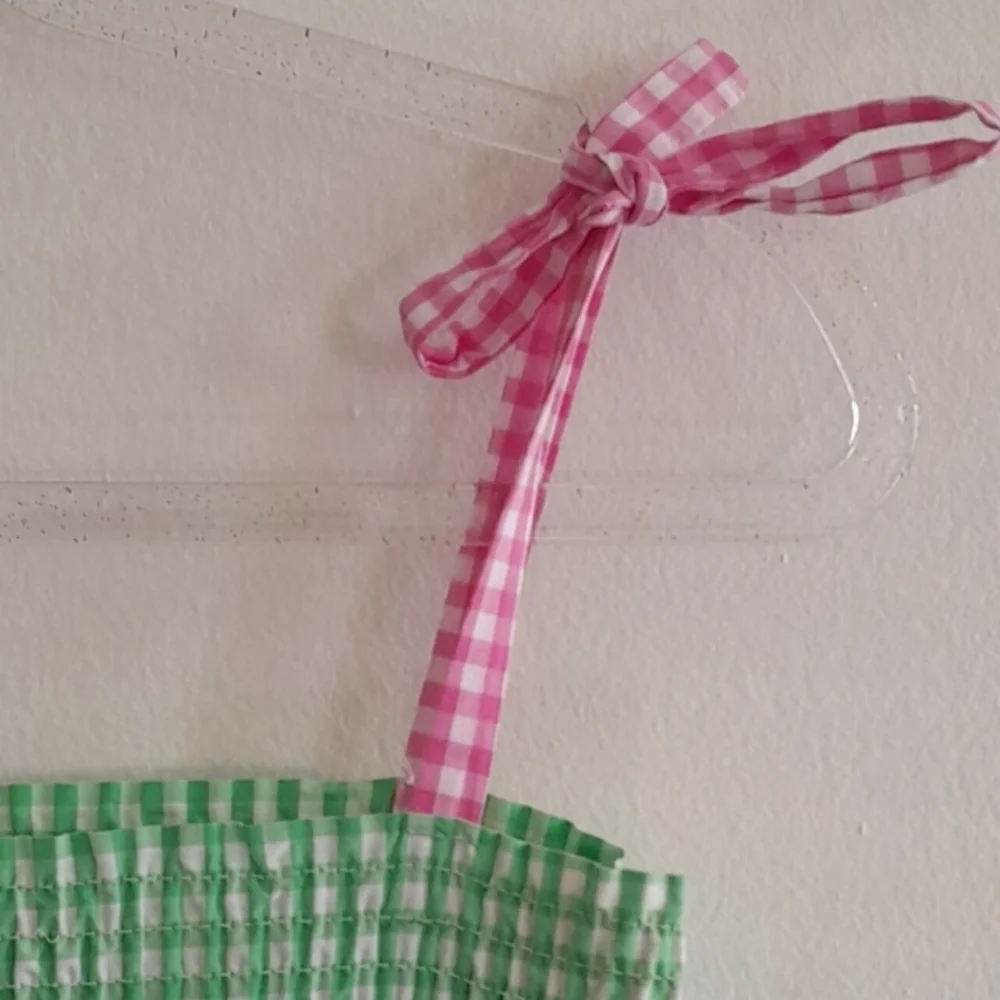 LILLY PULITZER Green And White Gingham Sun Dress Size 16